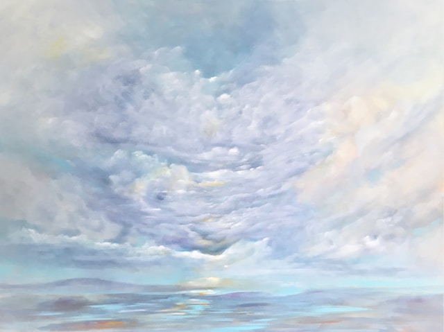 Cloudy sky painted in acrylics, by Jan, age 28.